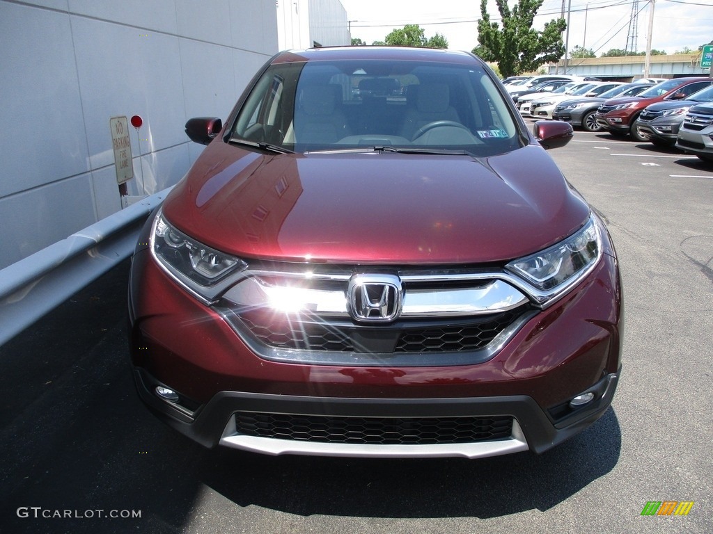 2017 CR-V EX AWD - Basque Red Pearl II / Gray photo #8