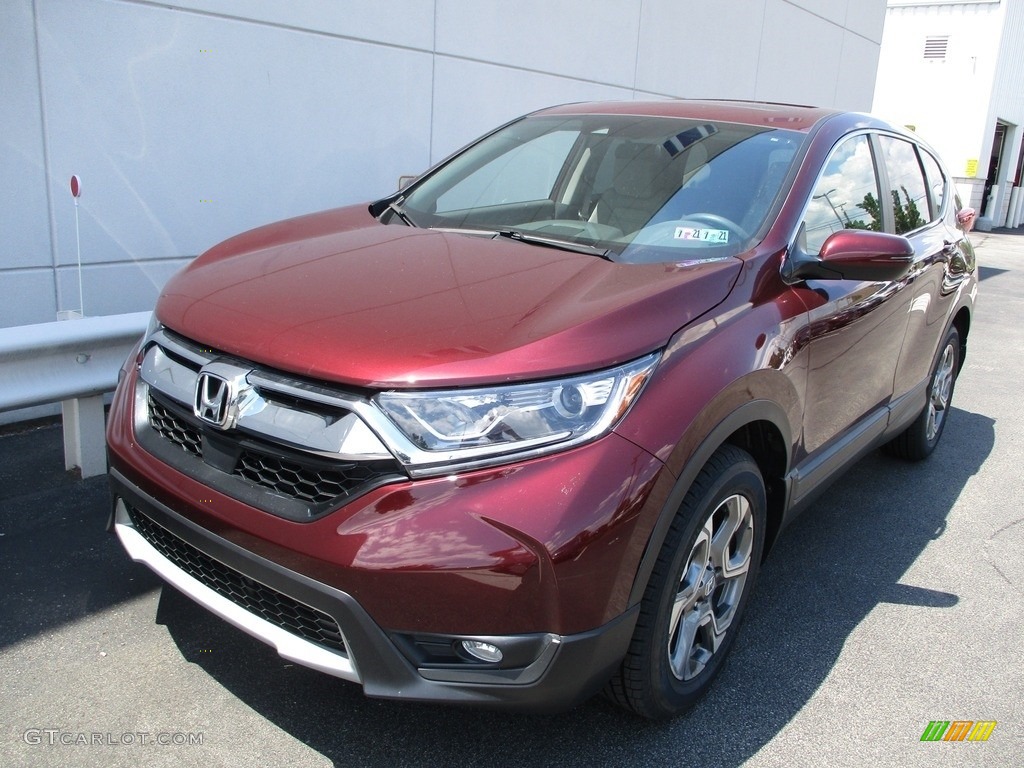 2017 CR-V EX AWD - Basque Red Pearl II / Gray photo #9