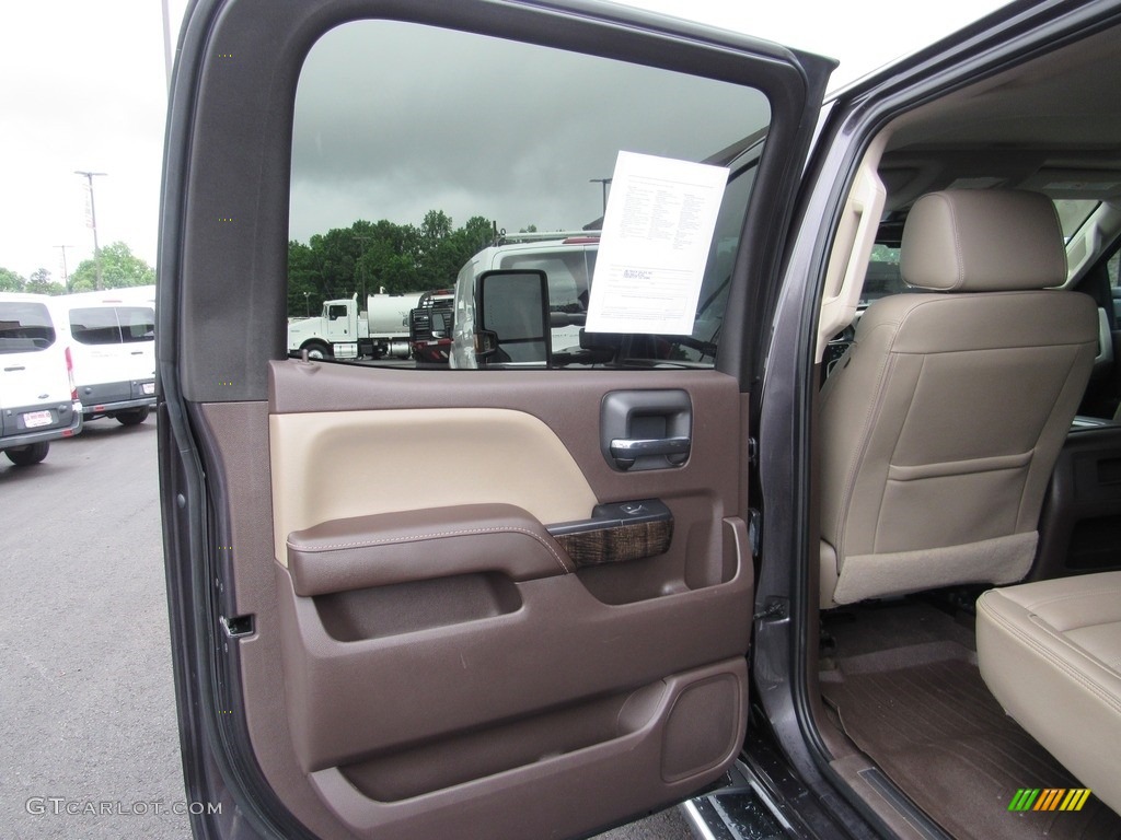 2016 GMC Sierra 3500HD Denali Crew Cab 4x4 Cocoa/Dune Door Panel Photo #138539613