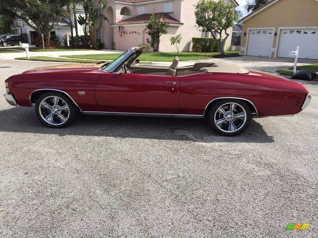 Crystal Red 1971 Chevrolet Chevelle SS 454 Convertible RestoMod Exterior Photo #138541065