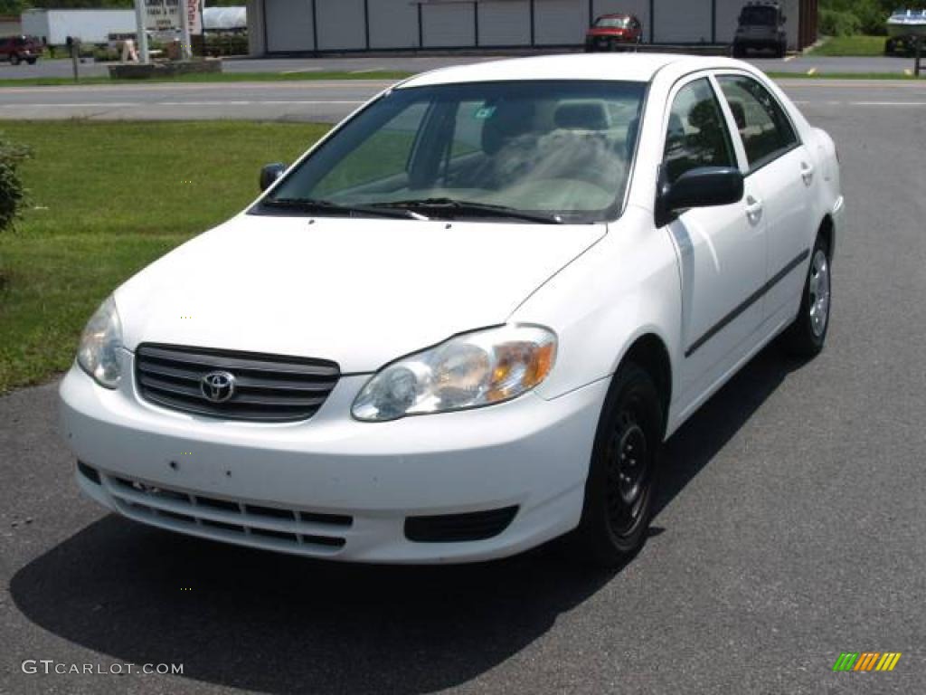 2003 Corolla CE - Super White / Pebble Beige photo #2