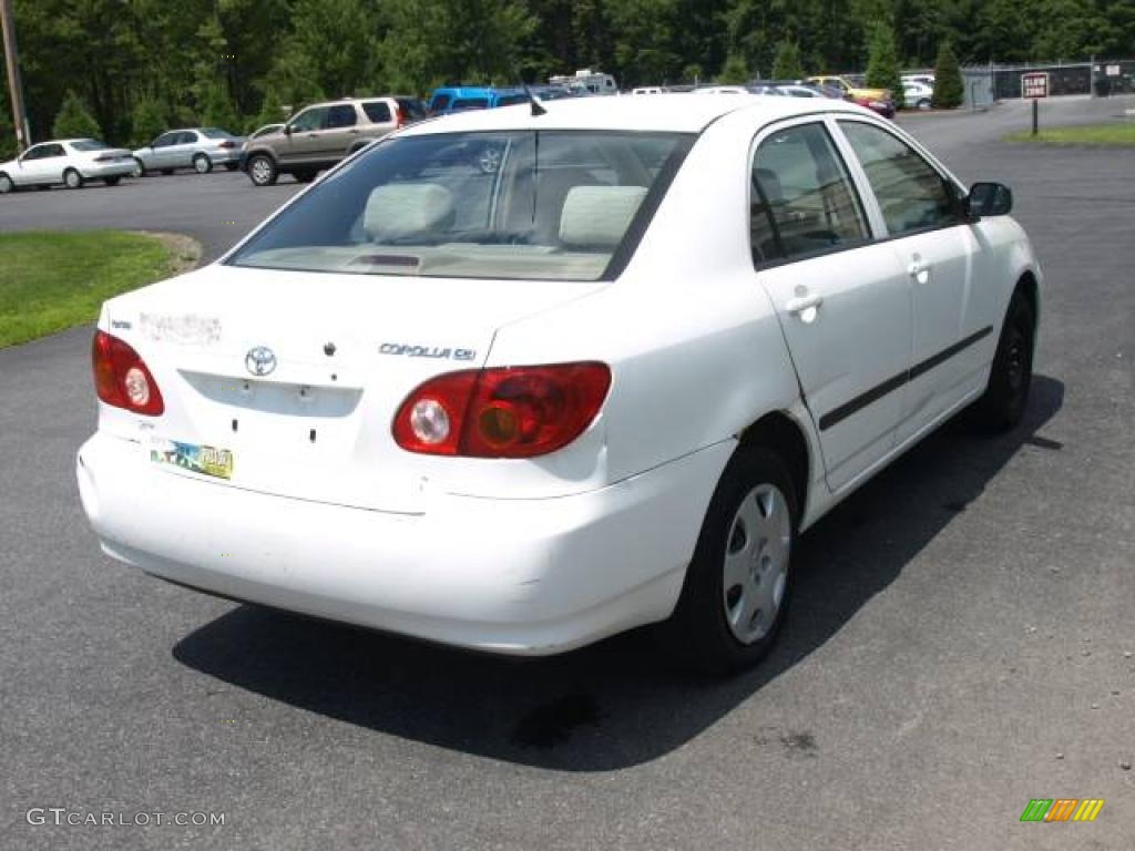 2003 Corolla CE - Super White / Pebble Beige photo #4