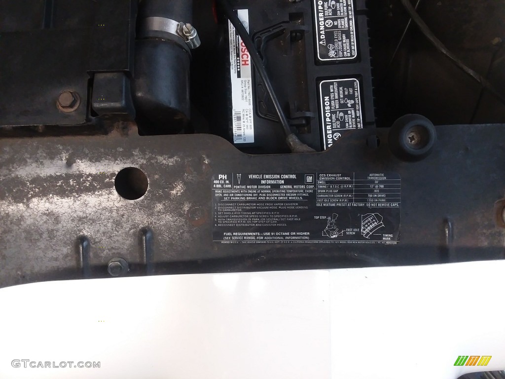 1971 Pontiac Grand Prix SSJ Hurst Info Tag Photo #138552393