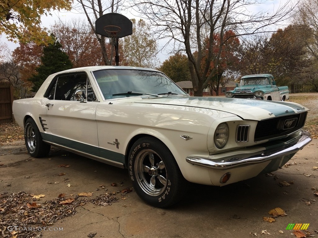 1966 Mustang Coupe - Wimbledon White / Turquoise photo #1