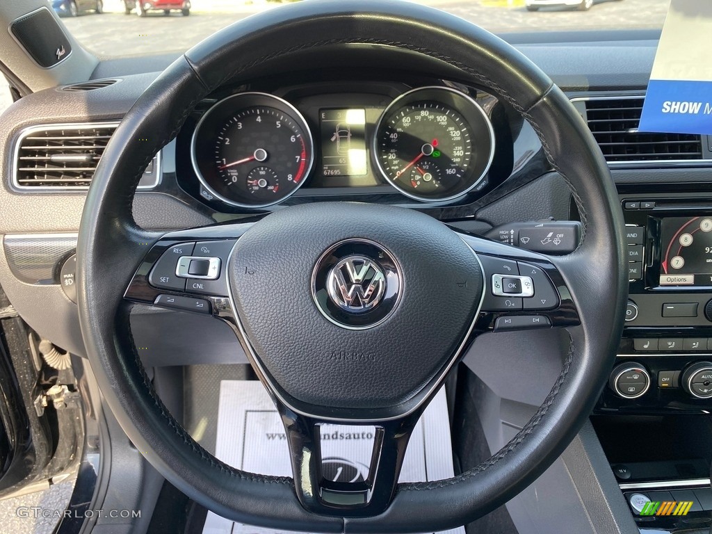 2015 Volkswagen Jetta SEL Sedan Titan Black Steering Wheel Photo #138554887
