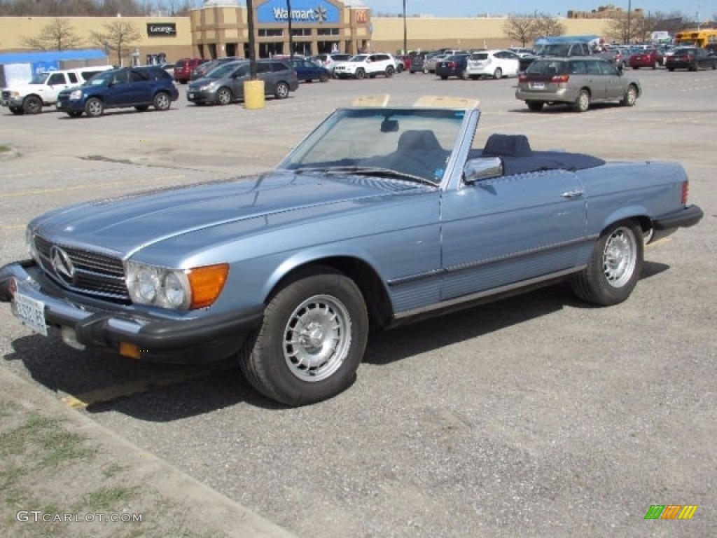 Diamond Blue Metallic 1985 Mercedes-Benz SL Class 380 SL Roadster Exterior Photo #138555642