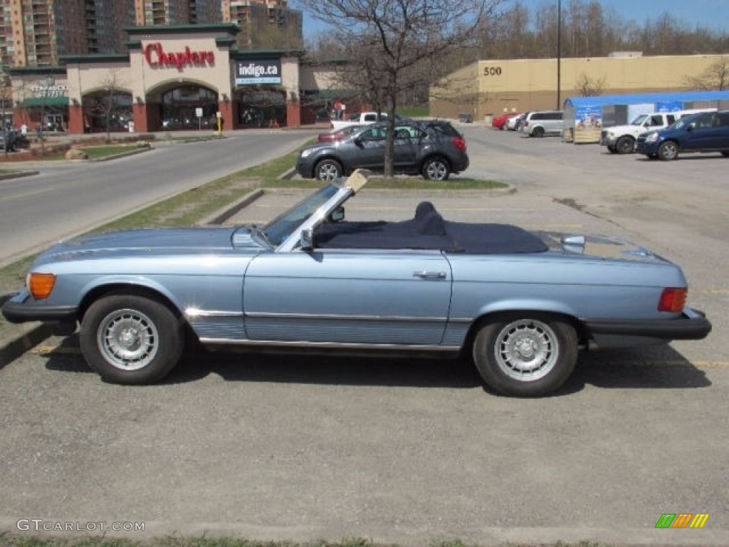 Diamond Blue Metallic 1985 Mercedes-Benz SL Class 380 SL Roadster Exterior Photo #138555681