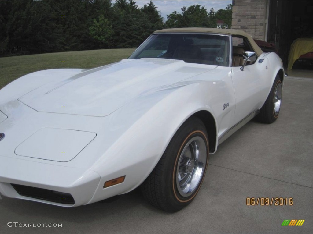 1973 Corvette Convertible - Classic White / Medium Saddle photo #1