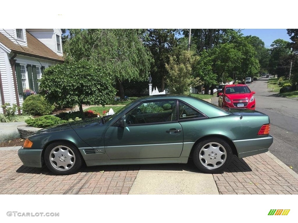 Brilliant Emerald Pearl 1993 Mercedes-Benz SL 600 Roadster Exterior Photo #138559896