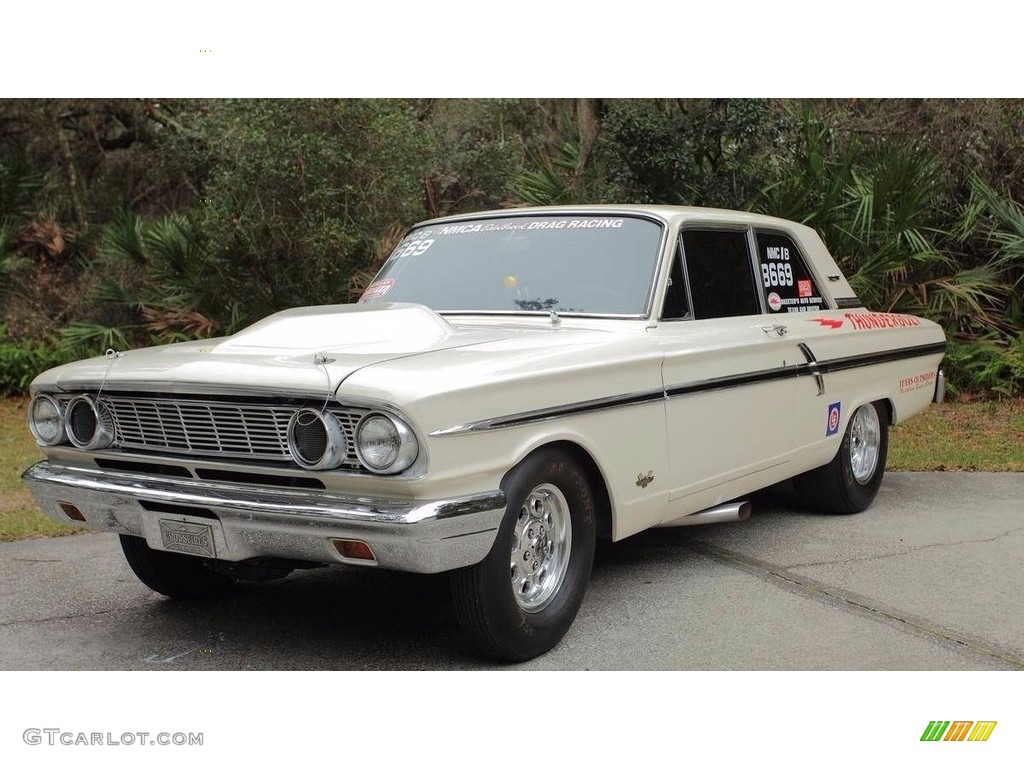 1964 Fairlane 500 Thunderbolt Coupe - White / White/Gold photo #1