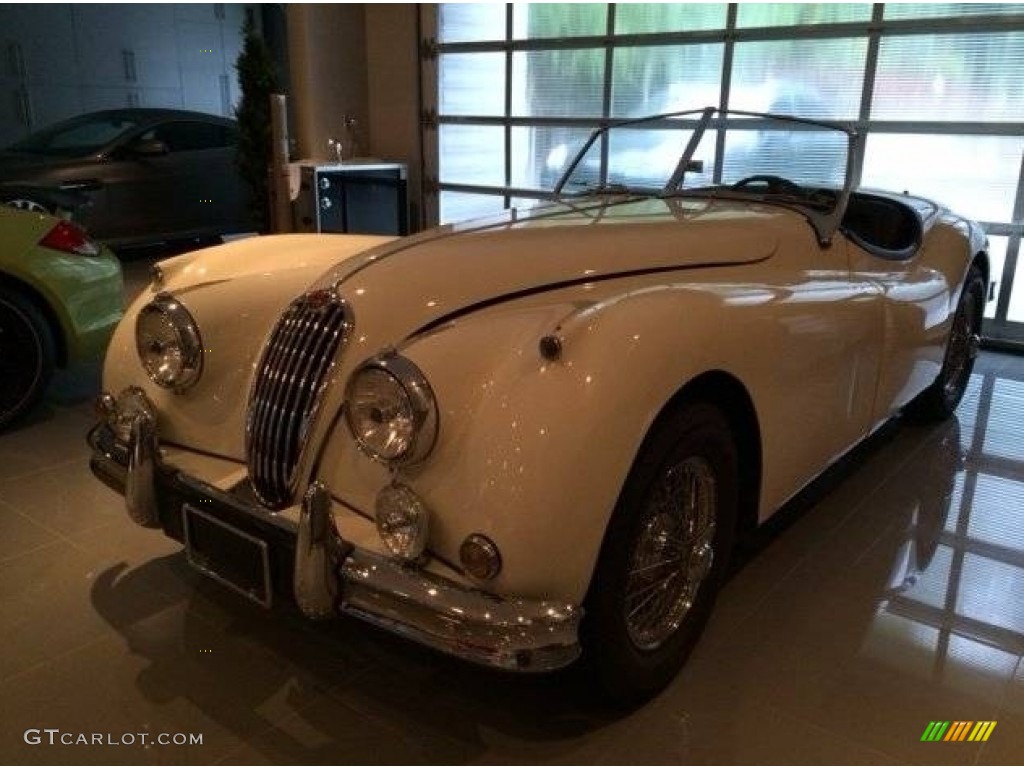 Old English White 1955 Jaguar XK-140 Roadster Exterior Photo #138565269