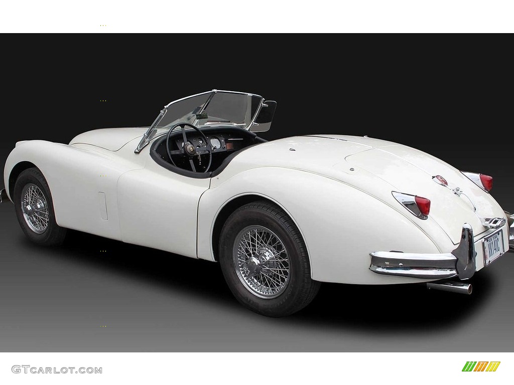 Old English White 1955 Jaguar XK-140 Roadster Exterior Photo #138565443
