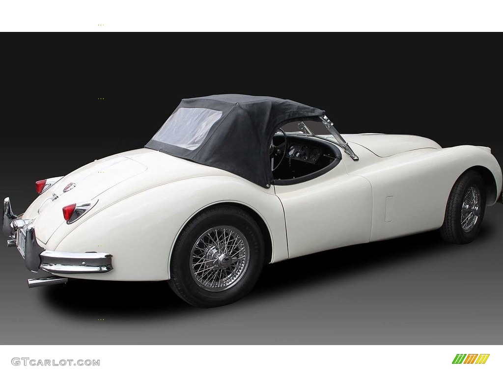 Old English White 1955 Jaguar XK-140 Roadster Exterior Photo #138565464