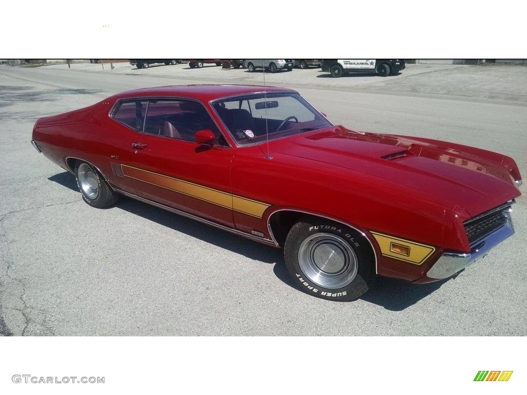 Dark Maroon 1970 Ford Torino GT SportsRoof Exterior Photo #138569823