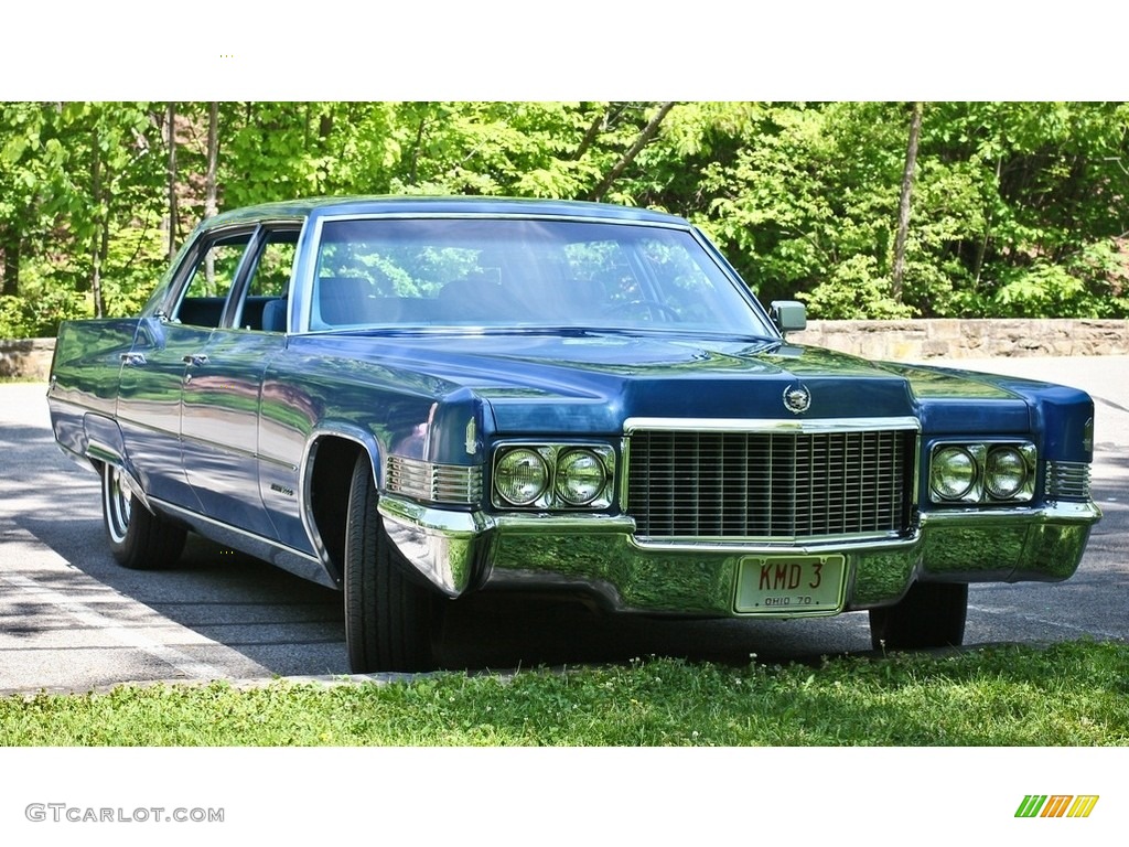 Spartacus Blue Firemist 1970 Cadillac Fleetwood Sixty Special Exterior Photo #138570501