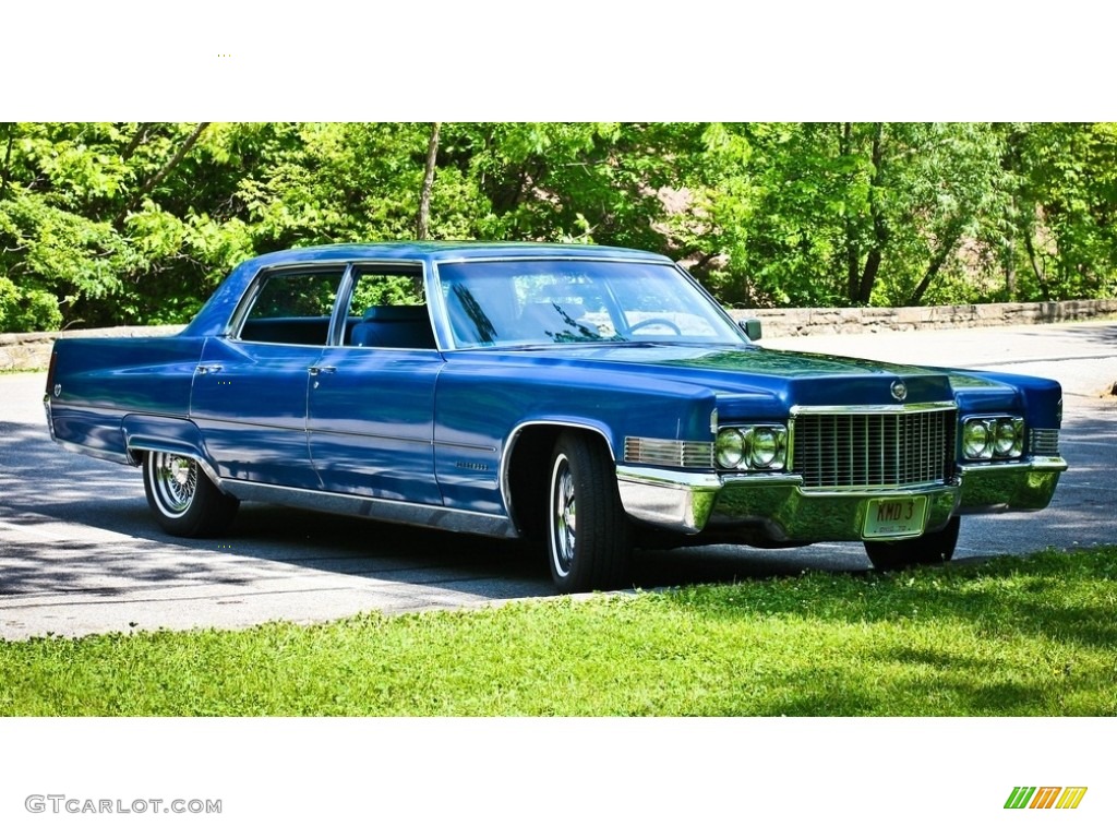 Spartacus Blue Firemist 1970 Cadillac Fleetwood Sixty Special Exterior Photo #138570525