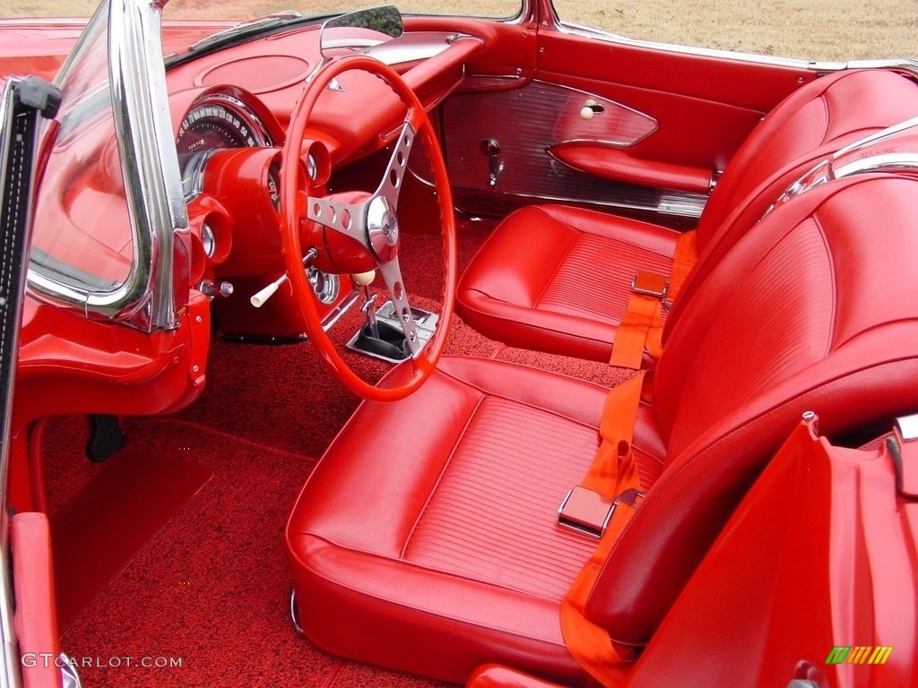 Red Interior 1961 Chevrolet Corvette Convertible Photo #138571998