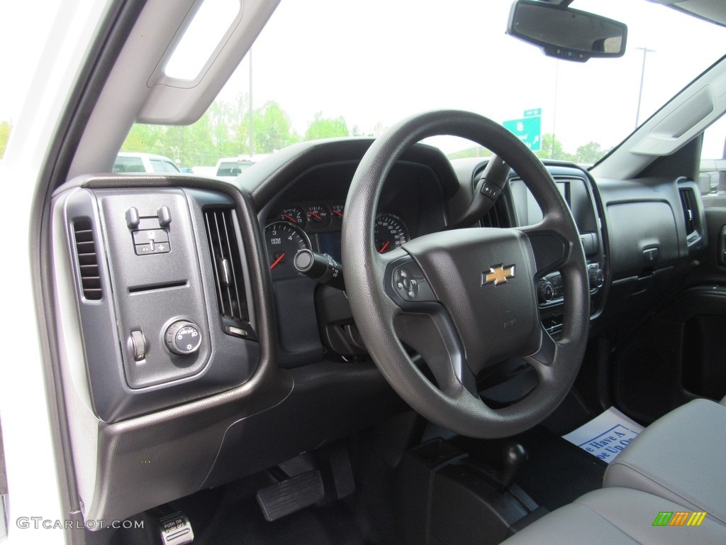 2018 Chevrolet Silverado 3500HD Work Truck Double Cab 4x4 Dark Ash/Jet Black Steering Wheel Photo #138572622