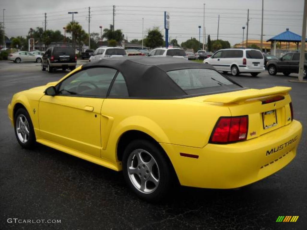 2003 Mustang V6 Convertible - Zinc Yellow / Dark Charcoal photo #4