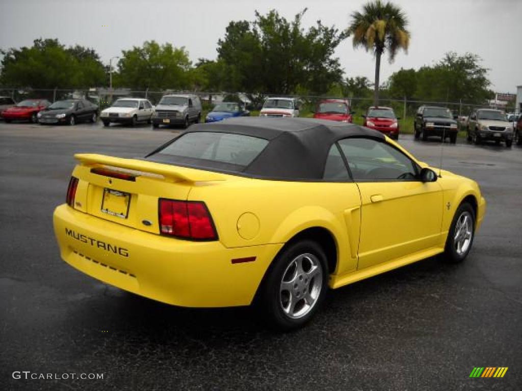 2003 Mustang V6 Convertible - Zinc Yellow / Dark Charcoal photo #10