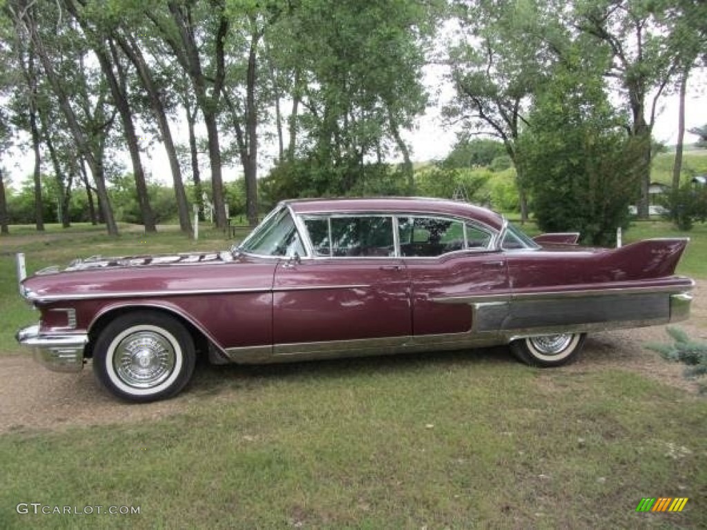 Maroon Metallic 1958 Cadillac Fleetwood Sixty Special Exterior Photo #138579093