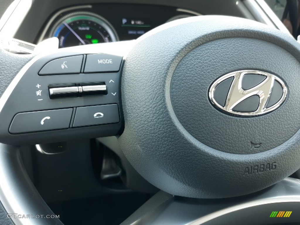 2020 Hyundai Sonata Blue Hybrid Dark Gray Steering Wheel Photo #138584694