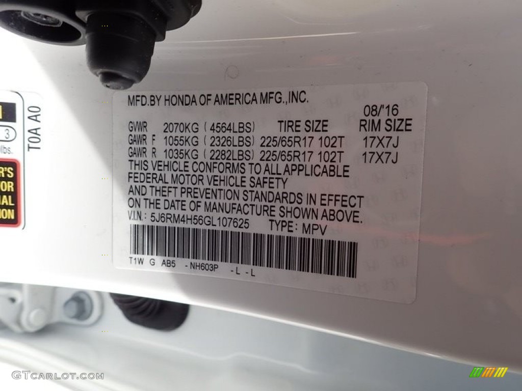 2016 CR-V EX AWD - White Diamond Pearl / Beige photo #23