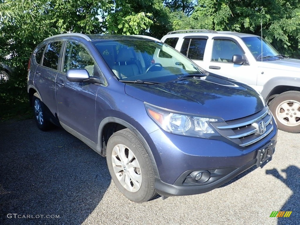 2012 CR-V EX-L 4WD - Twilight Blue Metallic / Beige photo #4