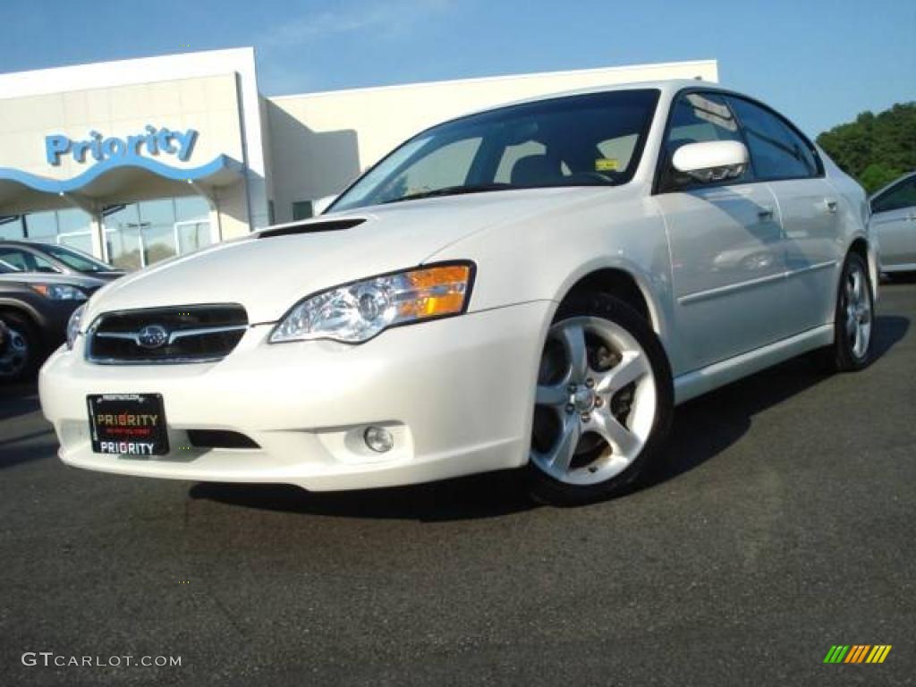 2006 Legacy 2.5 GT Limited Sedan - Satin White Pearl / Taupe photo #1