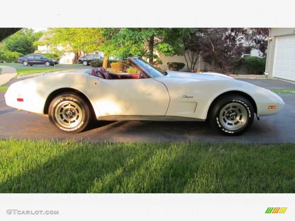 1975 Corvette Stingray Convertible - Classic White / Dark Oxblood photo #6