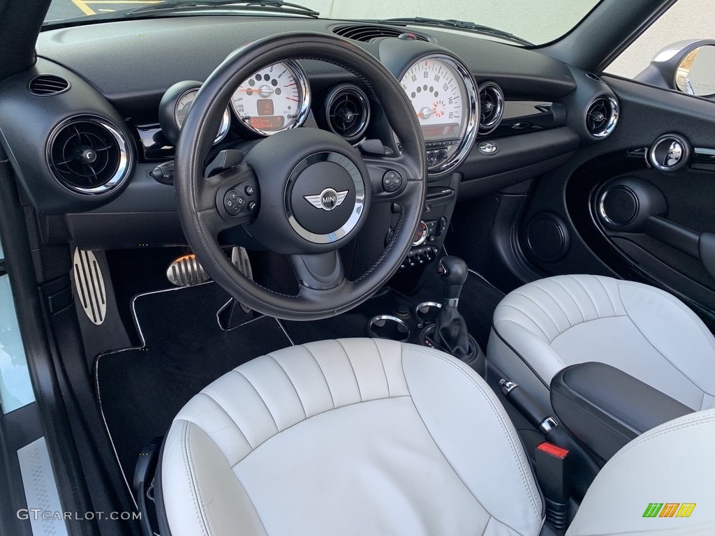 Satellite Gray Lounge Leather Interior 2012 Mini Cooper S Convertible Photo #138598413
