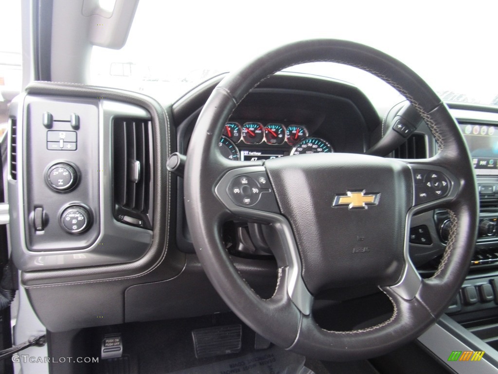 2016 Chevrolet Silverado 2500HD LTZ Crew Cab 4x4 Jet Black Steering Wheel Photo #138598605