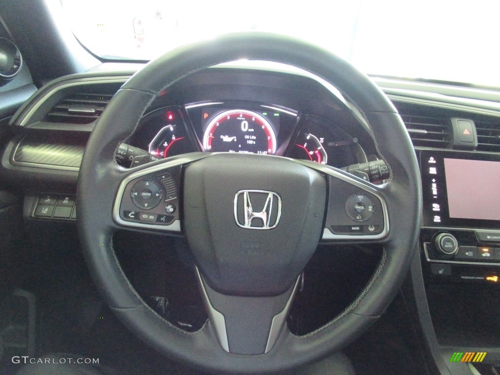 2018 Honda Civic Sport Touring Hatchback Black Steering Wheel Photo #138598986