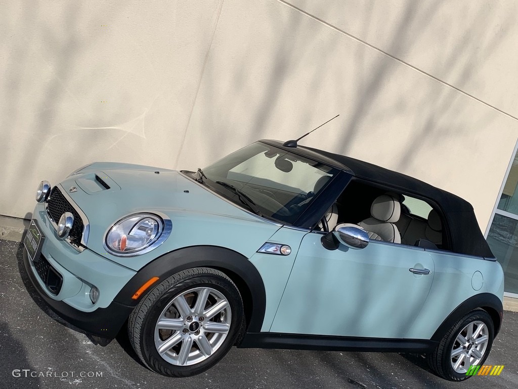2012 Cooper S Convertible - Ice Blue / Satellite Gray Lounge Leather photo #90