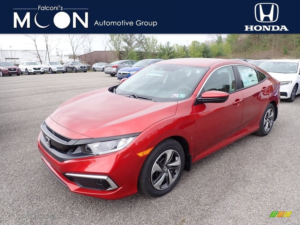 2020 Civic LX Sedan - Molten Lava Pearl / Black photo #1
