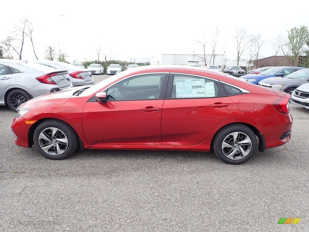 2020 Civic LX Sedan - Molten Lava Pearl / Black photo #2