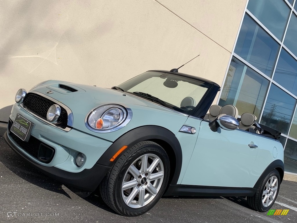 2012 Cooper S Convertible - Ice Blue / Satellite Gray Lounge Leather photo #110