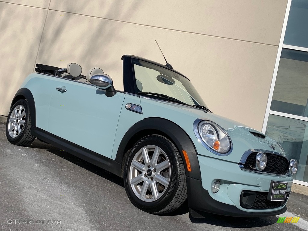 2012 Cooper S Convertible - Ice Blue / Satellite Gray Lounge Leather photo #112