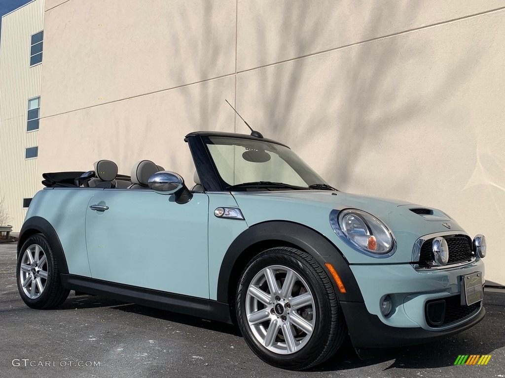2012 Cooper S Convertible - Ice Blue / Satellite Gray Lounge Leather photo #121