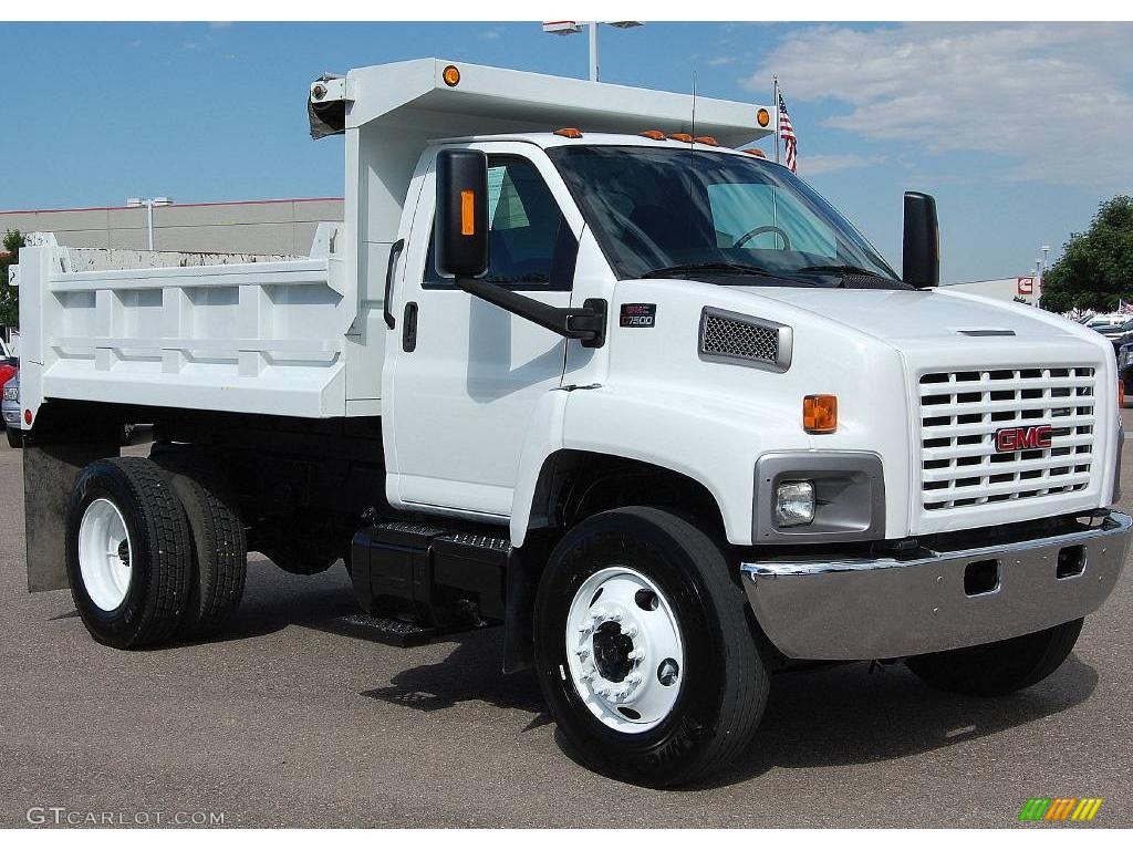 2007 C Series TopKick C7500 Regular Cab Chassis Dump Truck - Summit White / Pewter photo #1