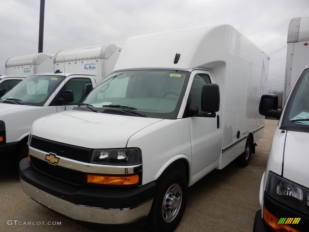 2019 Express Cutaway 3500 Moving Van - Summit White / Medium Pewter photo #1