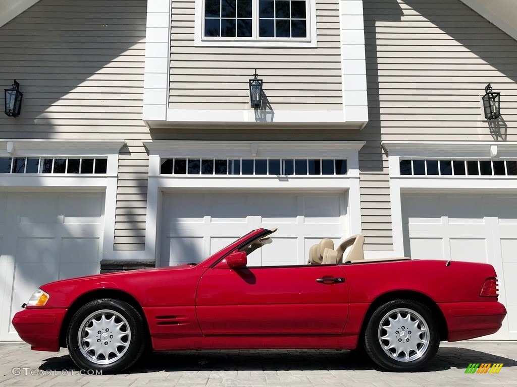 1997 SL 500 Roadster - Imperial Red / Parchment Beige photo #2