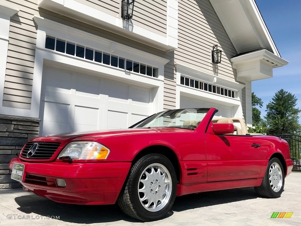 1997 SL 500 Roadster - Imperial Red / Parchment Beige photo #3