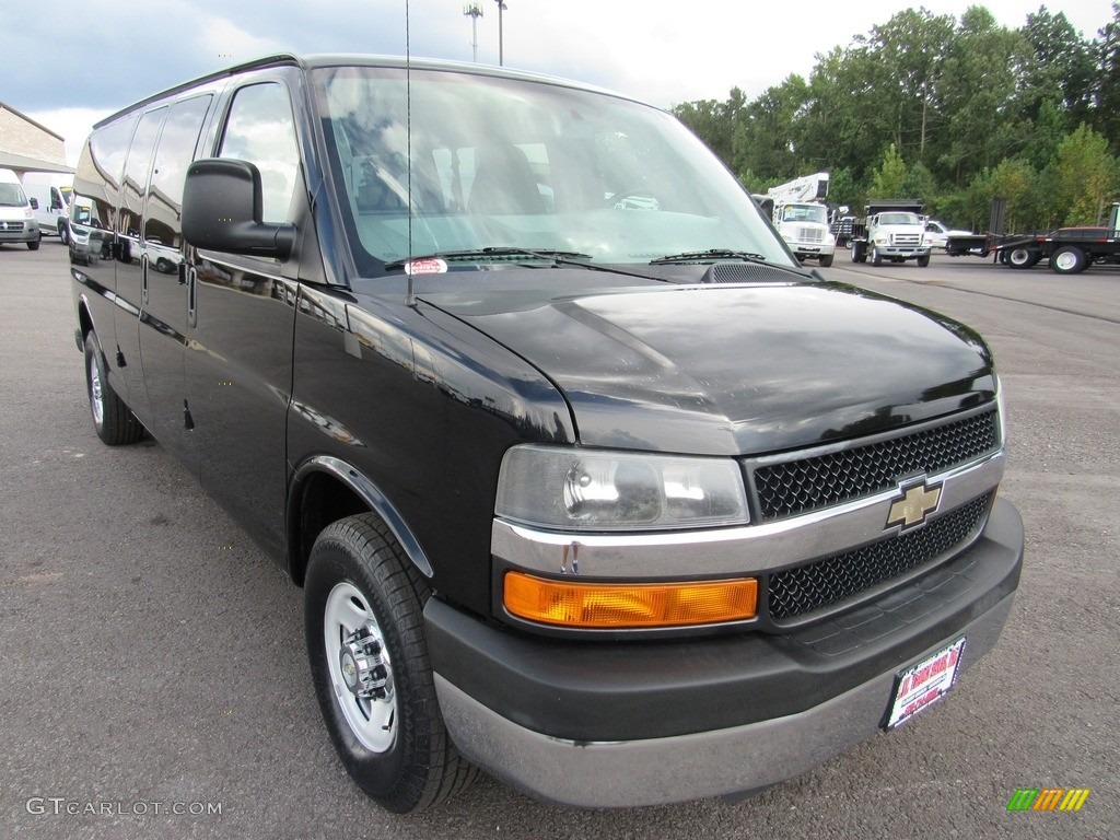Black 2013 Chevrolet Express LT 3500 Passenger Van Exterior Photo #138617580
