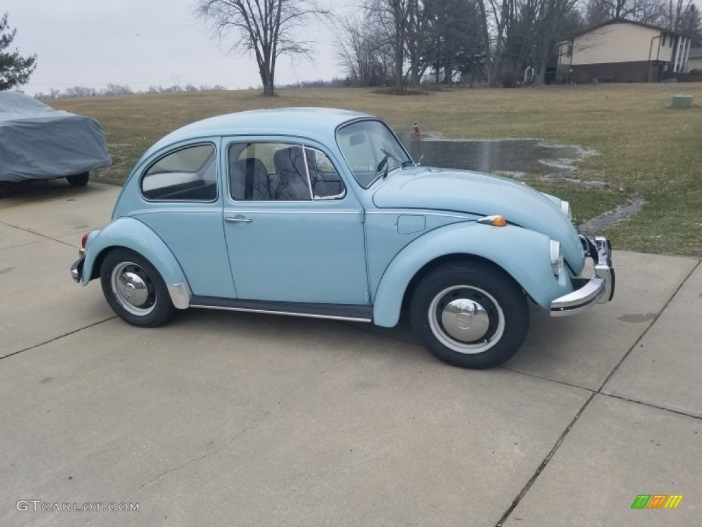 Baby Blue 1968 Volkswagen Beetle Coupe Exterior Photo #138617625