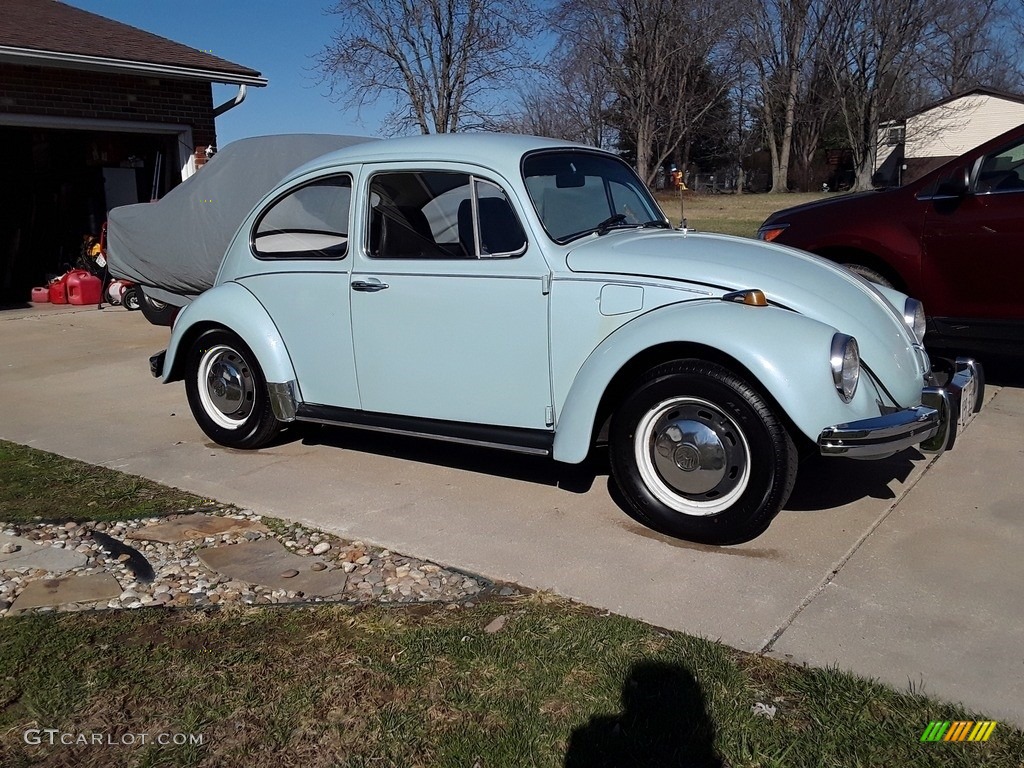Baby Blue 1968 Volkswagen Beetle Coupe Exterior Photo #138617655