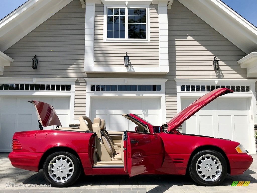 1997 SL 500 Roadster - Imperial Red / Parchment Beige photo #41