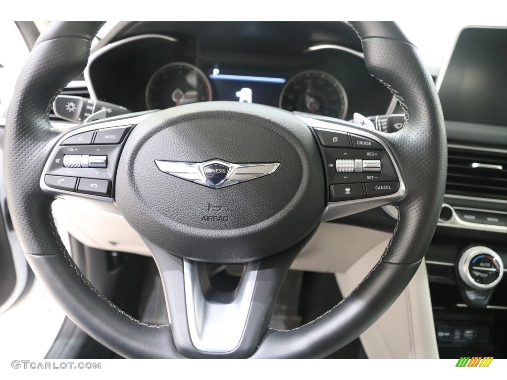 2019 Hyundai Genesis G70 RWD Beige Steering Wheel Photo #138619674
