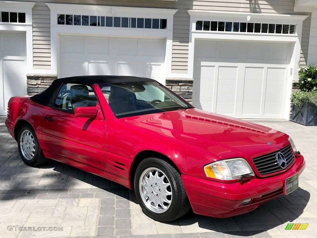1997 SL 500 Roadster - Imperial Red / Parchment Beige photo #111