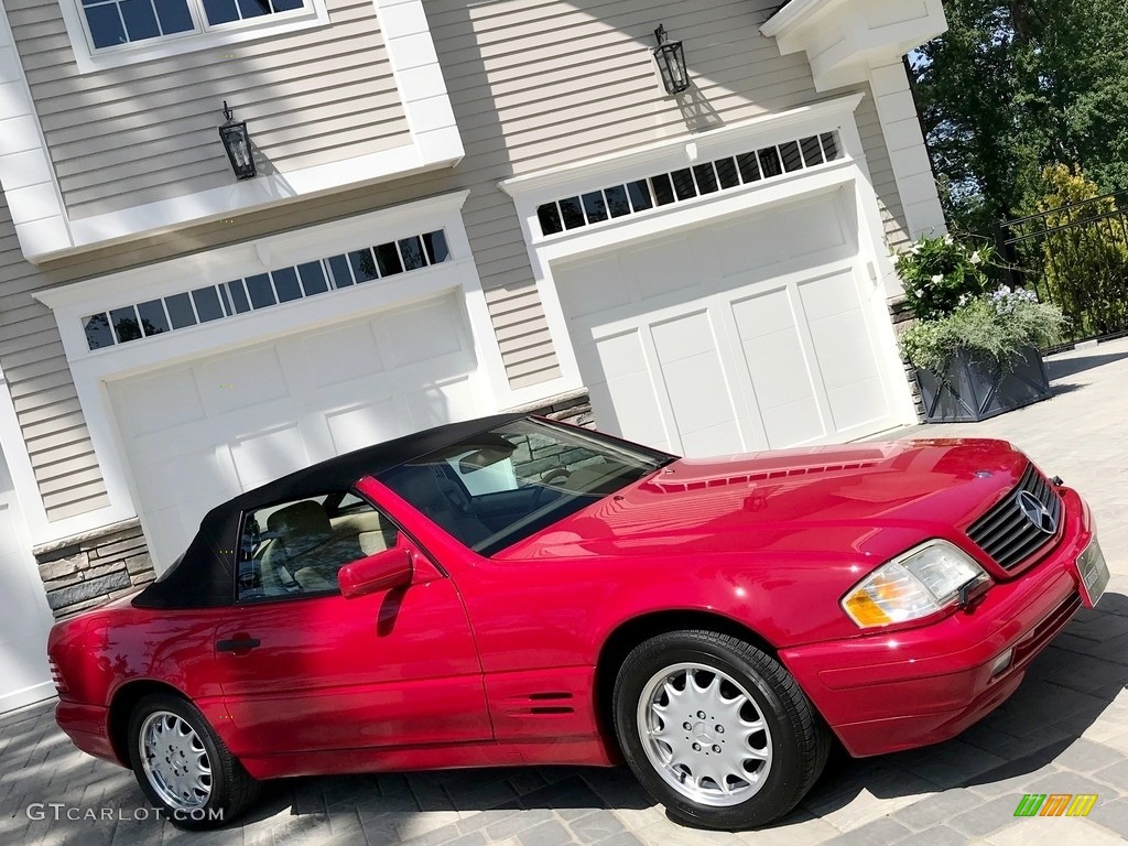 1997 SL 500 Roadster - Imperial Red / Parchment Beige photo #113